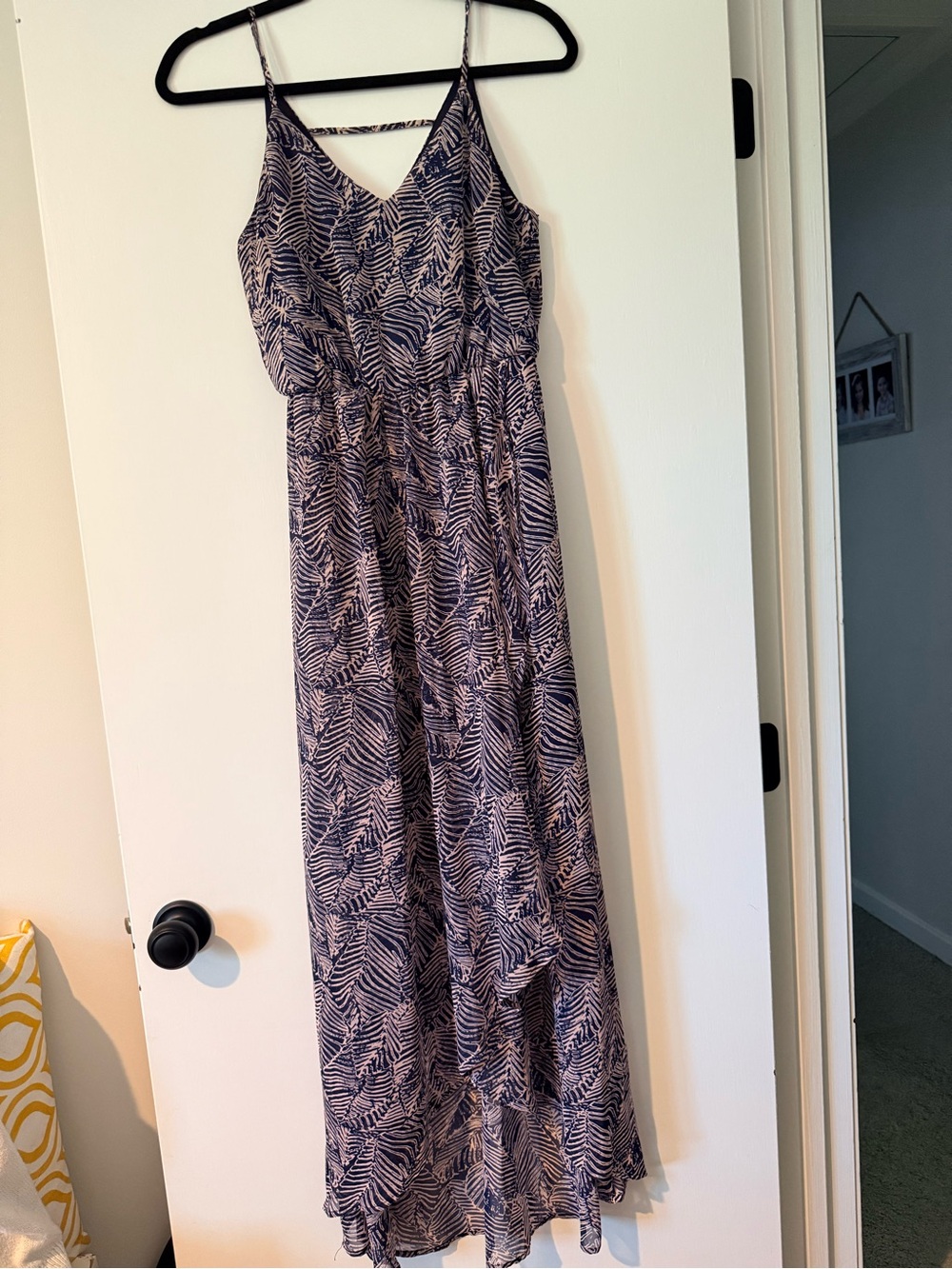 Sienna Sky Navy and White Printed Maxi Dress Size M
